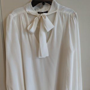 Maje Silk Tie Ivory Blouse Sz 2 (USA size 4)